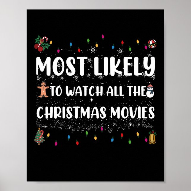 Most Likely To Watch All The Christmas Movies Poster (Front)