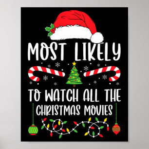 Most Likely To Watch All The Christmas Movies Xmas Poster