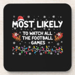 Most Likely To Watch All The Football Games  Coaster<br><div class="desc">Most Likely To Watch All The Football Games</div>