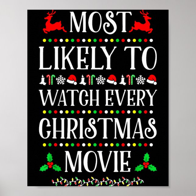 Most Likely To Watch Every Christmas Movie Christm Poster (Front)