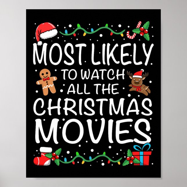 Most Likely To Watch The Christmas Movies Family C Poster (Front)