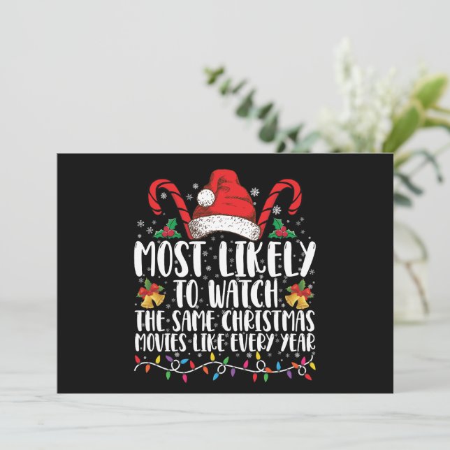 Most Likely to Watch The Same Christmas Movies  Invitation (Standing Front)
