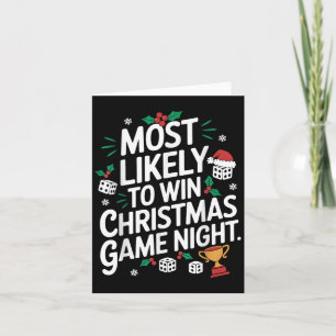 Most Likely To Win Family Christmas Game Night Par Card