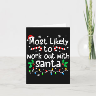 Most Likely To Work Out With Santa Christmas Match Card