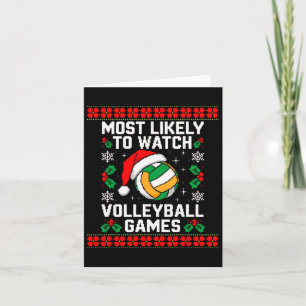 Most Likely Watch Volleyball Santa Christmas Match Card