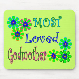 "Most Loved Godmother" Gifts Mouse Mat