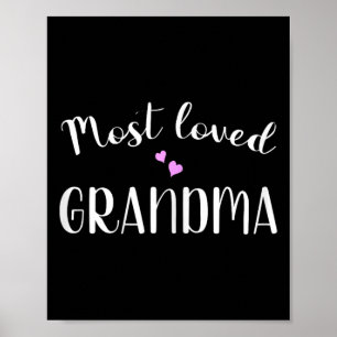 Most Loved Grandma Cute Hearts Poster