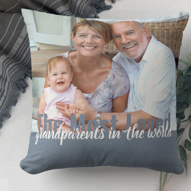 Most Loved Grandparents in the World 2 Photo Cushion (Creator Uploaded)
