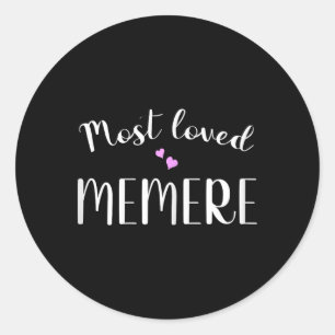 Most Loved Memere Cute Hearts Classic Round Sticker