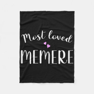 Most Loved Memere Cute Hearts Fleece Blanket