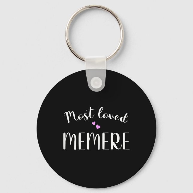 Most Loved Memere Cute Hearts  Key Ring (Front)