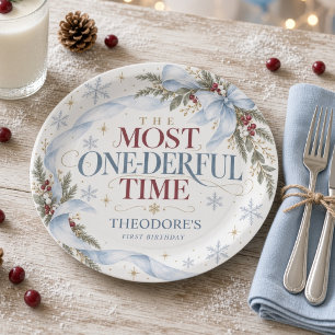 Most ONEderful Time First Birthday Paper Plate