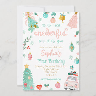 Most Onederful Time of the Year 1st Birthday Invitation