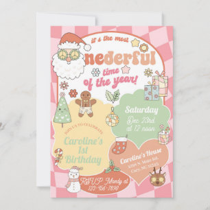 Most ONEderful time of the year birthday invite. Invitation