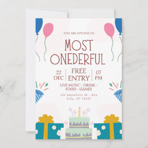 Most ONEderful Time of the Year Winter Birthday Invitation