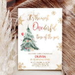Most Onederful Time Winter Tree First Birthday Invitation<br><div class="desc">Winter Birthday themed invitation for your perfect celebration. All details are HAND-DRAWN so you can be sure this design is one-of-a-kind.</div>