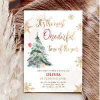 Most Onederful Time Winter Tree First Birthday