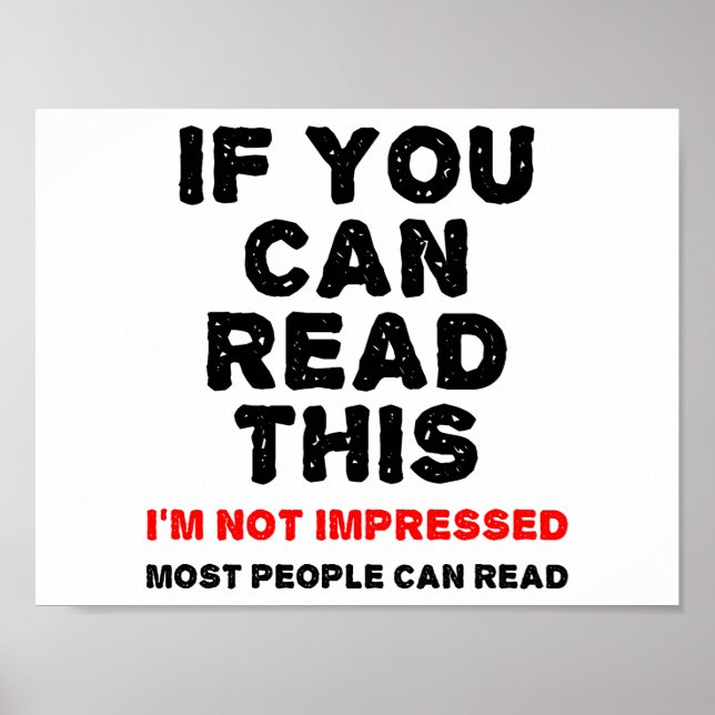 Most People Can Read Funny Poster (Front)