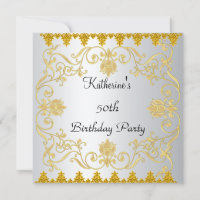 Most Popular Elegant White Gold Invitation