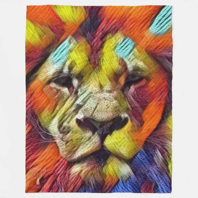Most Popular Rainbow Lion Fleece Blanket (Front)