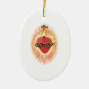 Most Sacred Heart of Jesus Ceramic Tree Decoration