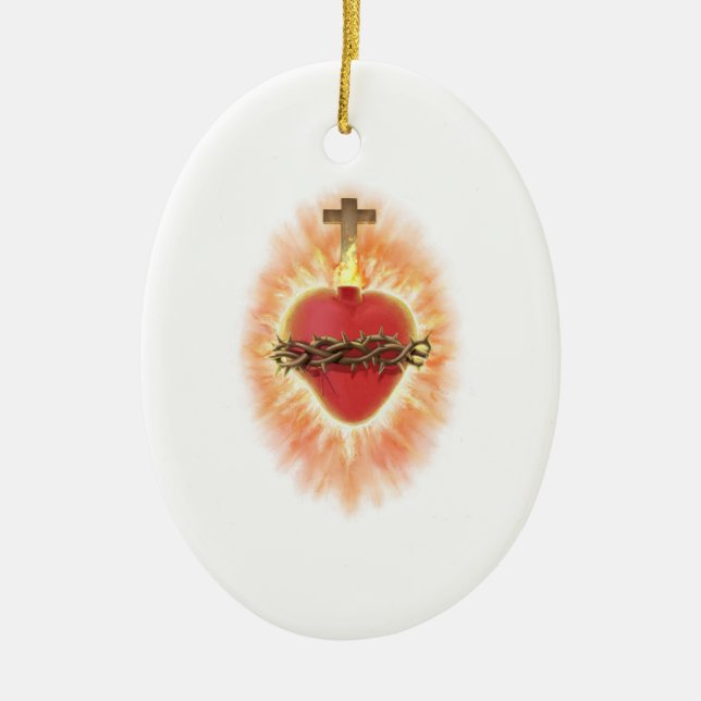 Most Sacred Heart of Jesus Ceramic Tree Decoration (Front)