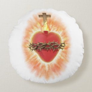 Most Sacred Heart of Jesus  Round Cushion