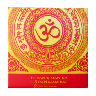 MOST SACRED HINDU GAYATRI MANTRA TILE