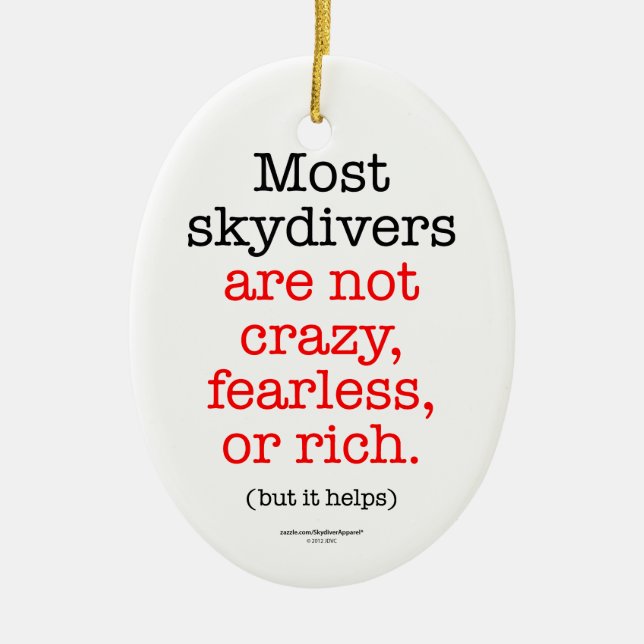 Most Skydivers Ceramic Tree Decoration (Front)