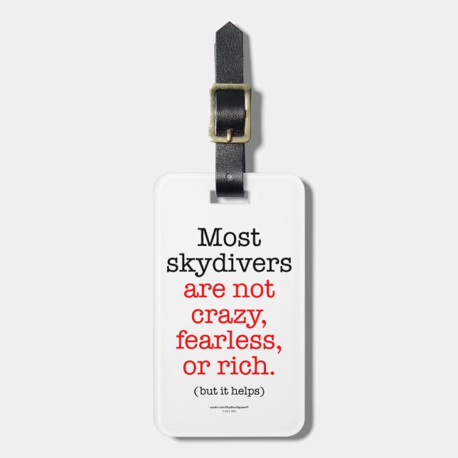 Most Skydivers Luggage Tag (Front Vertical)
