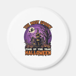 Most Spooky Halloween Haunted House Witch Pumpkins Magnet