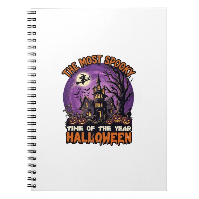 Most Spooky Halloween Haunted House Witch Pumpkins Notebook (Front)