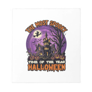 Most Spooky Halloween Haunted House Witch Pumpkins Notepad
