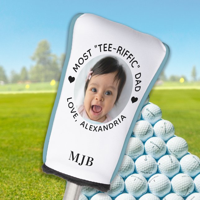 Most TEE-RIFFIC Dad - Golfer Custom Photo Putter  Golf Head Cover (Creator Uploaded)