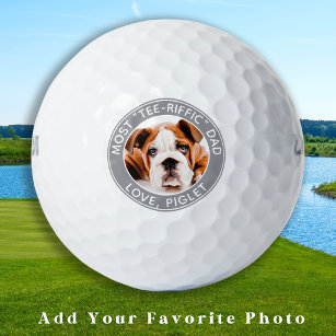 Most Tee-Riffic Dad Personalised Photo Dog Dad Golf Balls