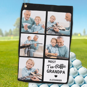 Most Tee-Riffic GRANDPA 5 Photo Father's Day Golf Towel