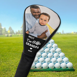 Most Tee-Riffic GRANDPA Personalised Golfer Photo Golf Head Cover