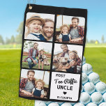 Most Tee-Riffic UNCLE Custom 5 Photo Father's Day Golf Towel<br><div class="desc">Most Tee-Riffic Uncle ... Two of your favourite things , golf and the kids ! Now you can take them with you as you play 18 holes . Customise these golf towel with your child's favourite photos and name. Whether it's a father birthday, fathers day or Christmas, these dad golf...</div>