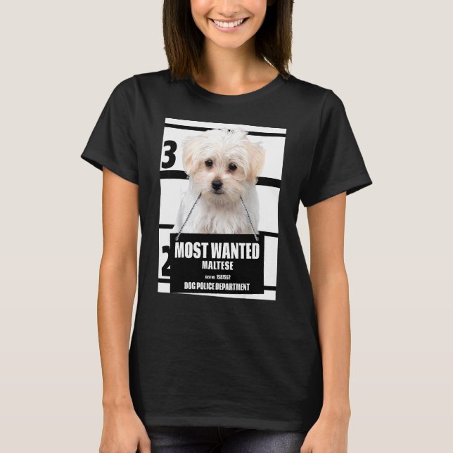 Most Wanted Maltese T-Shirt (Front)