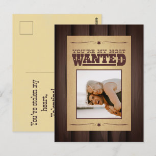 Most Wanted Poster Valentine's Day Postcard
