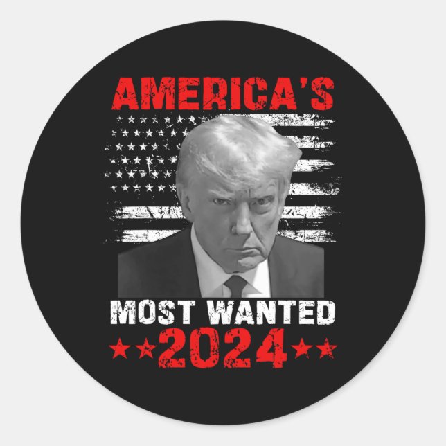 Most Wanted Trump 2024  Classic Round Sticker (Front)