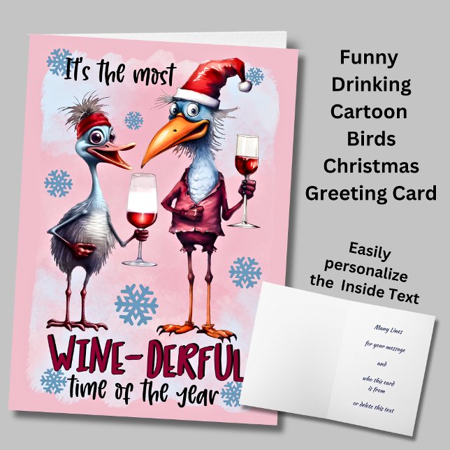 Most Wine-derful Time, Funny Christmas Greeting Card (Creator Uploaded)