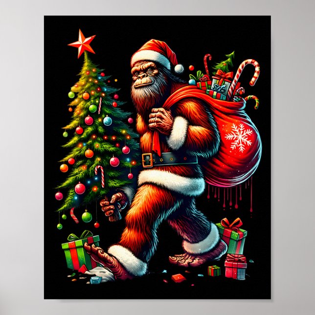 Most Wonderful Christmas Bigfoot Christmas Tree Li Poster (Front)