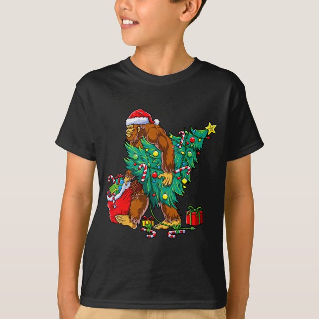Most Wonderful Christmas Co Bigfoot Christmas Tree T-Shirt (Front)