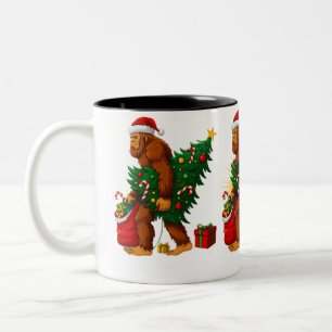 Most Wonderful Christmas Co Bigfoot Christmas Tree Two-Tone Coffee Mug