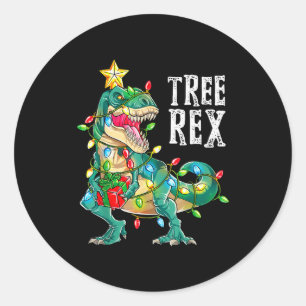 Most Wonderful Christmas Co Dinosaur Christmas Tre Classic Round Sticker