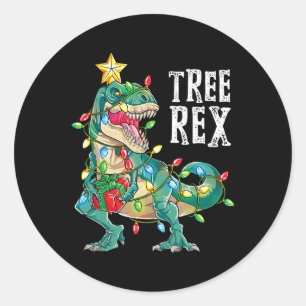 Most Wonderful Christmas Co Dinosaur Christmas Tre Classic Round Sticker