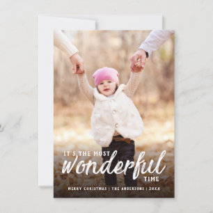 Most Wonderful Christmas Handwritten Script Photo Holiday Card