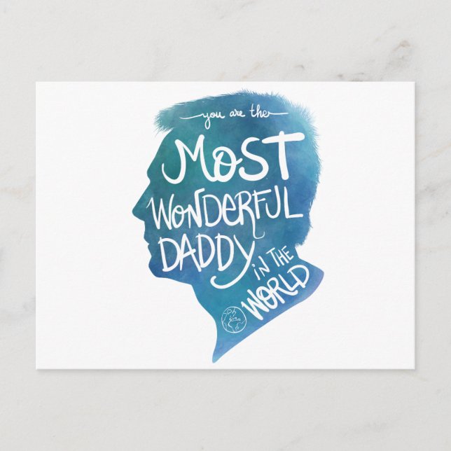 Most wonderful daddy postcard (Front)