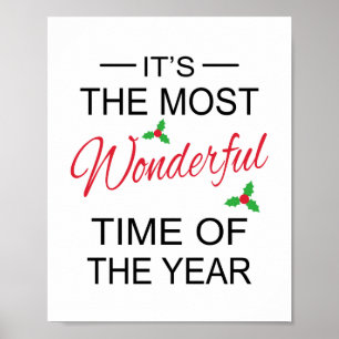 Most Wonderful Time Christmas Art Poster